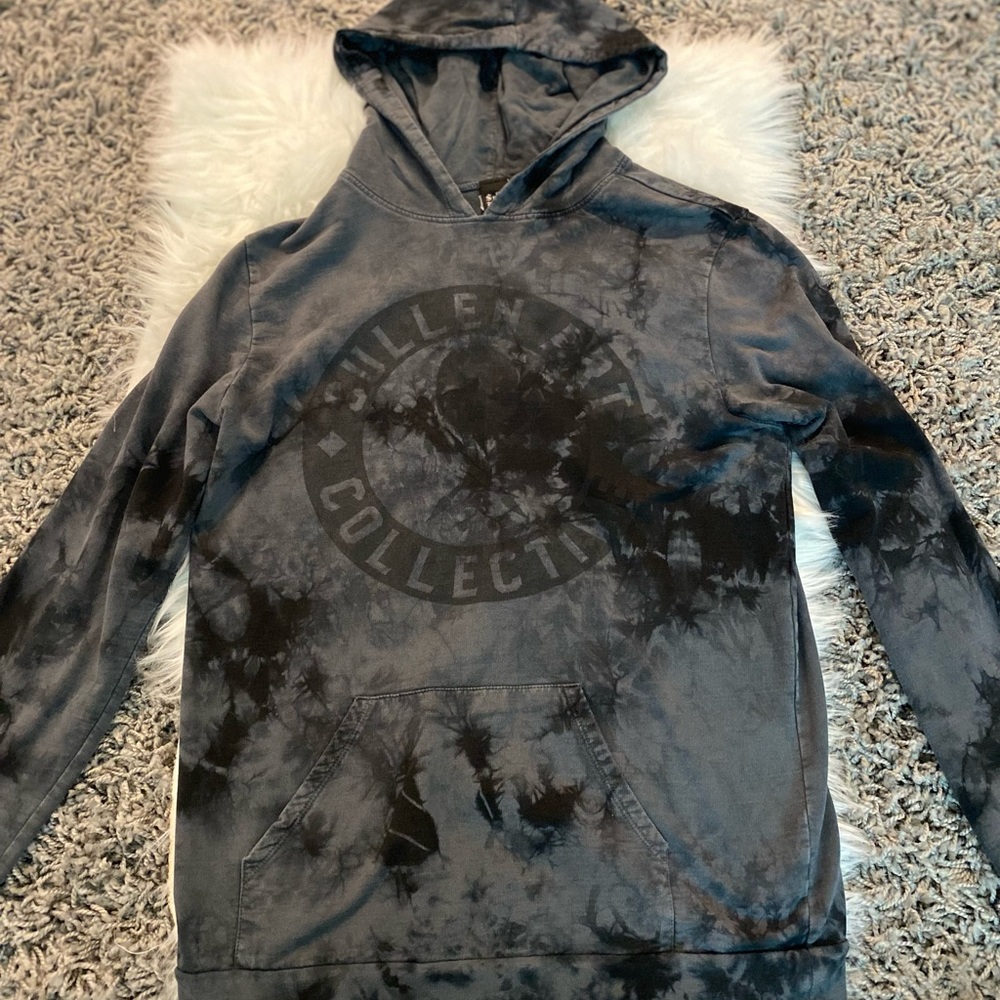 Black + Grey Tye Dye Hoodie